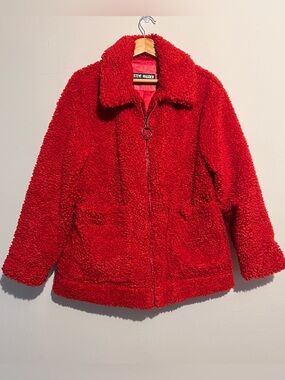 Steve Madden Vibrant Red Teddy Jacket